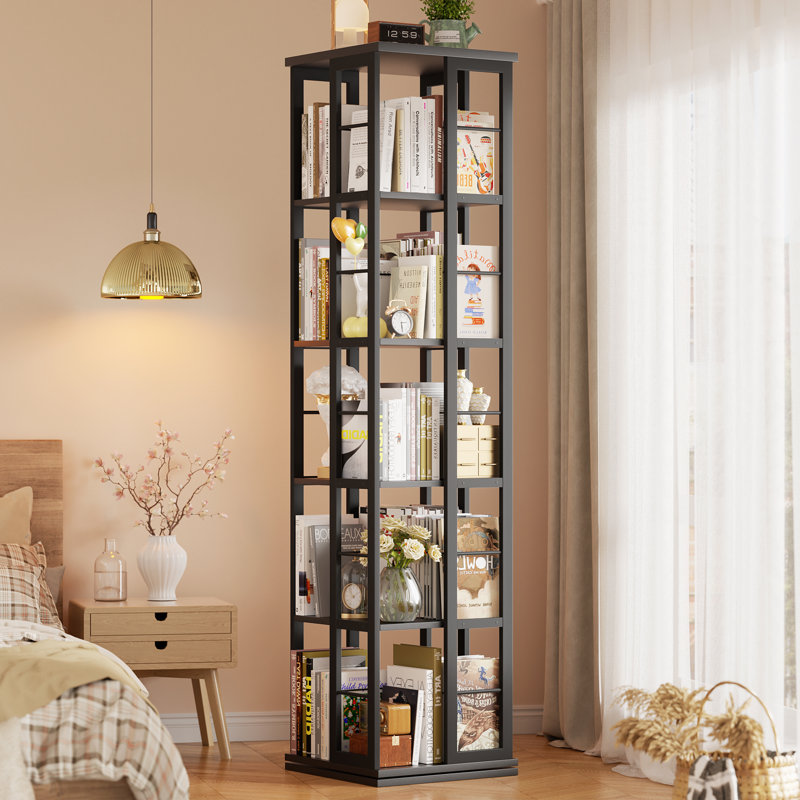 Bibliothèque rotative Coner H 54 po x l 15,8 po x P 15,8 po Fortis, (5 tablettes) H 62,2 po x l 15,75 po x P 15,75 po, Noir