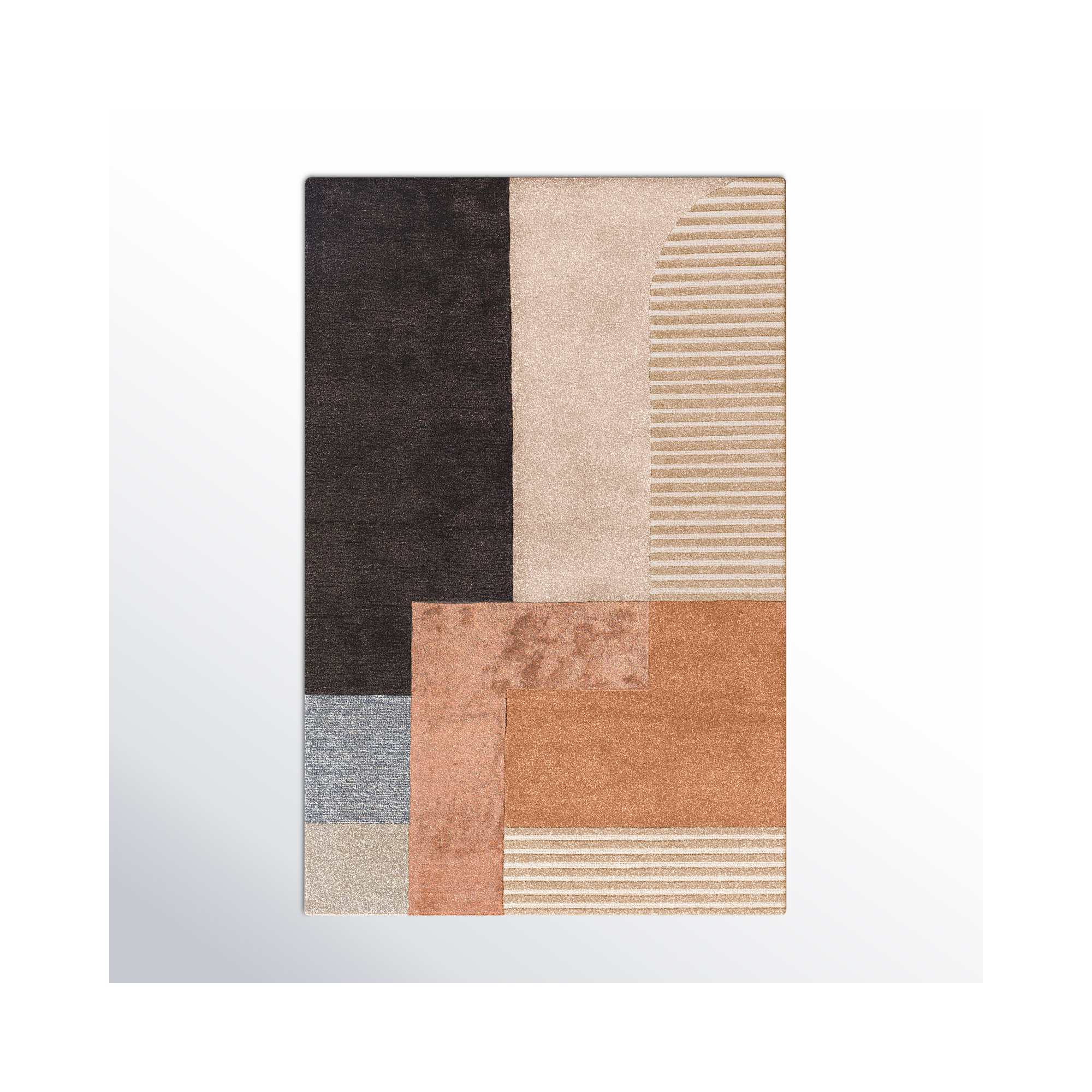 Mora Hand Tufted Beige/Rose/Charcoal Rug, Rectangle 2' x 3'