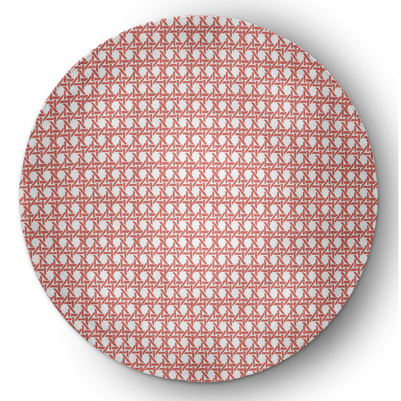 Chenille Geometric Indoor Rug, Round 5'