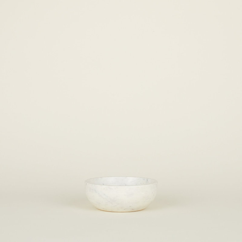 Simple Marble Decorative Bowl, 3" H x 8" W x 8" D, White