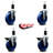 Solid Poly Wheel Swivel 1-3/8 Inch Expanding Stem Caster Set 2 Brakes SCC