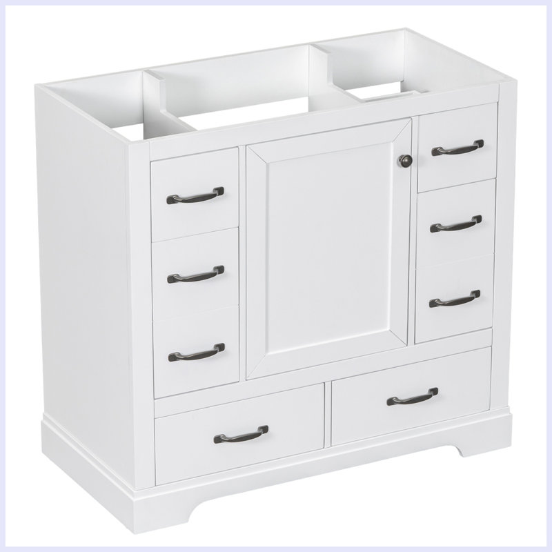 Meuble-lavabo moderne avec tiroir multifonctionnel, Blanc