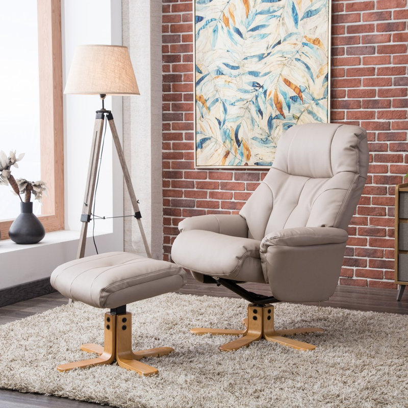 Billings 80cm Wide Swivel Standard Recliner, Pebble
