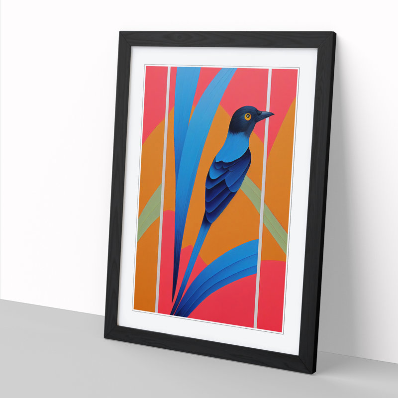 FRM-V0523-232X Bird Action Vol.1 - Single Picture Frame Print, Black Framed, 64cm H x 46cm W x 2cm D