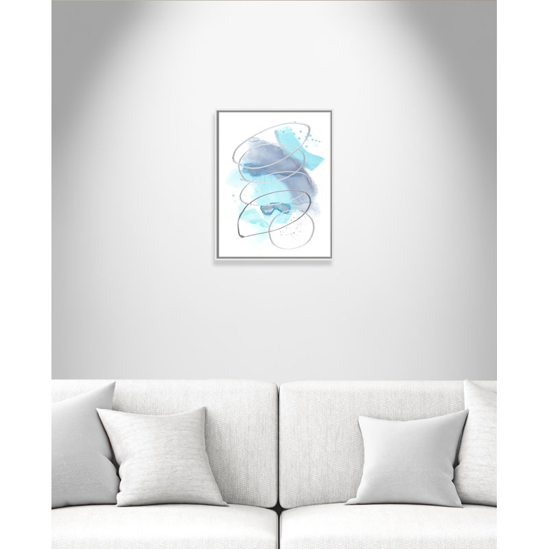 Pool Party 2 - Cadre flottant, reproduction d'art sur toile, H 28 po x l 22 po x P 2 po, Cadre blanc