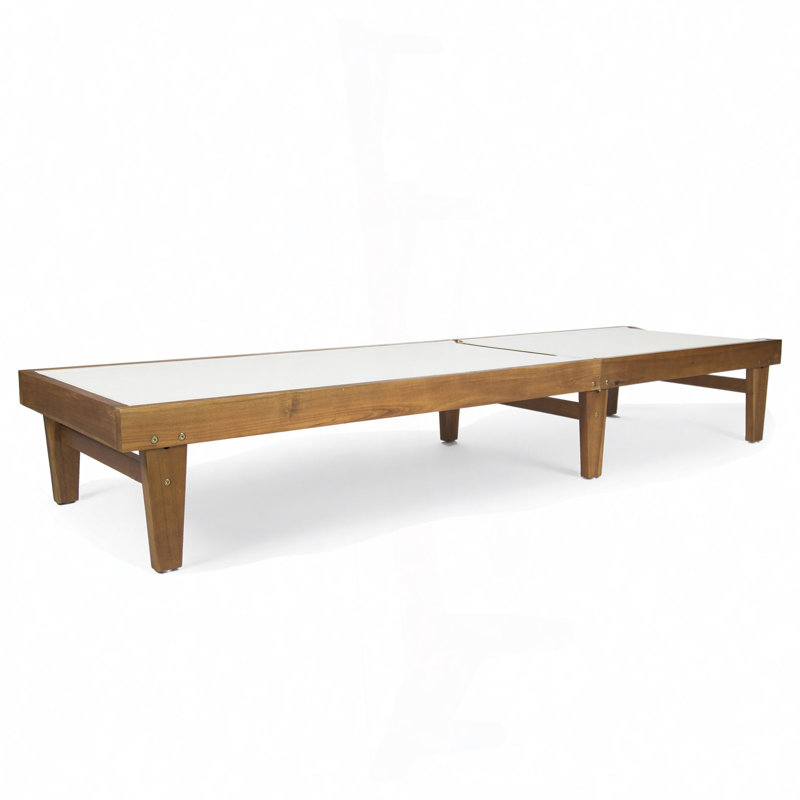 Summerland Chaise Lounge - Dark Grey Mesh, White, Teak
