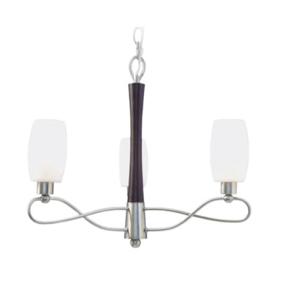 Lustre en métal 3 lumières Woodbridge Lighting Berkeley en noyer noir et nickel