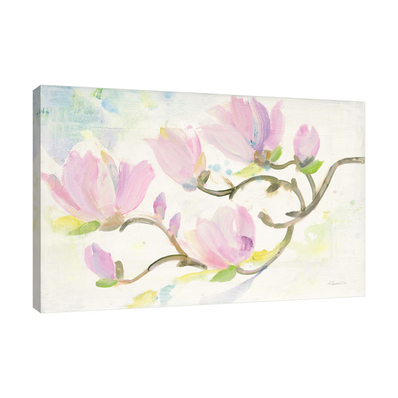 "Branches fleuries", toile tendue par Albena Hristova, H 32 po x l 48 po x P 1,5 po