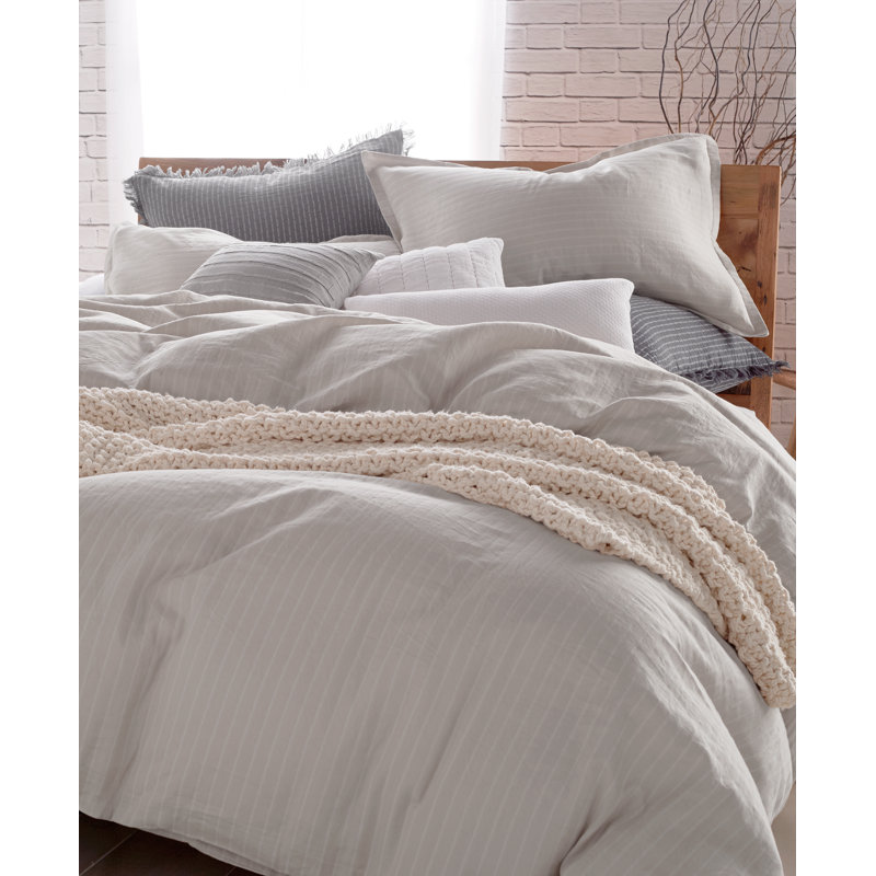 Ensemble d'édredon en coton 3 pièces Comfy, Édredon très grand + 2 taies décoratives, Platine