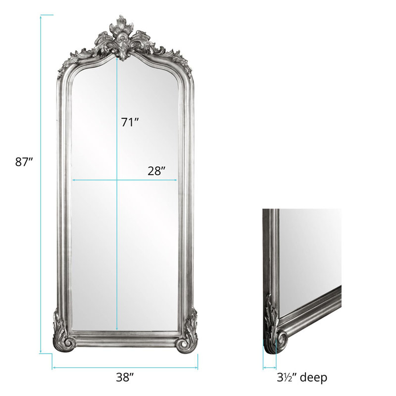 Mahar Wood Mirror, Nickel
