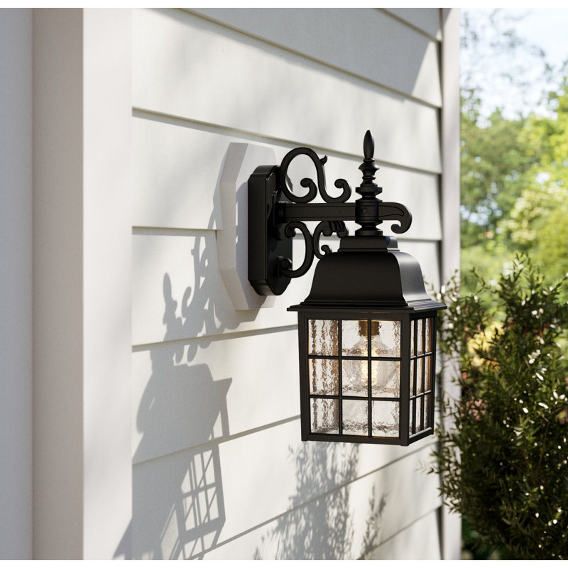 Aafreen Black Outdoor Wall Lantern