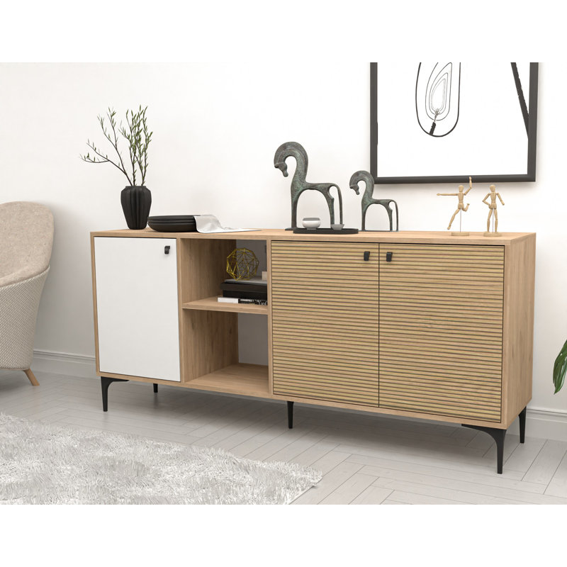 Mezza 80cm Console Table, Oak/White