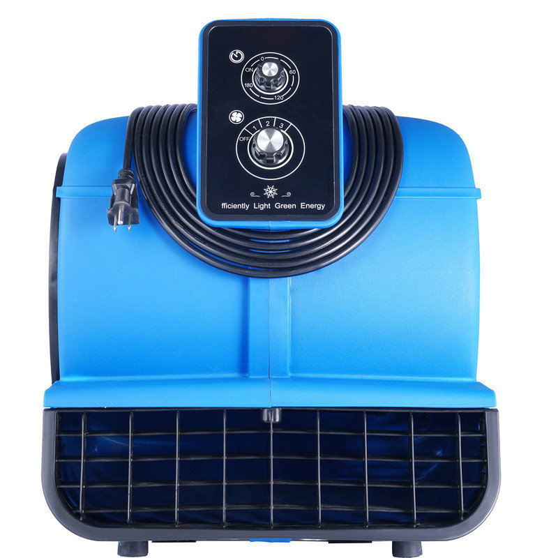 Ventilateur de plancher 1/2 HP 2600 CFM avec fonction de minuterie à 4 angles pour le séchage des tapis, utilisation commerciale et commerciale, homologué ETL