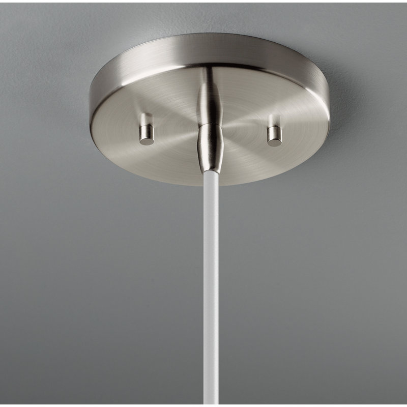 Luminaire suspendu à 1 lumière Leni, Vanille brillante, Chrome poli