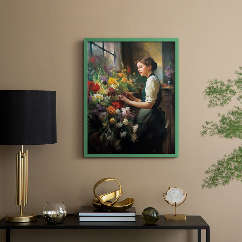 Reproduction encadrée WOMEN Series CDXLVII - bois massif, H 21 po x l 17 po, Vert