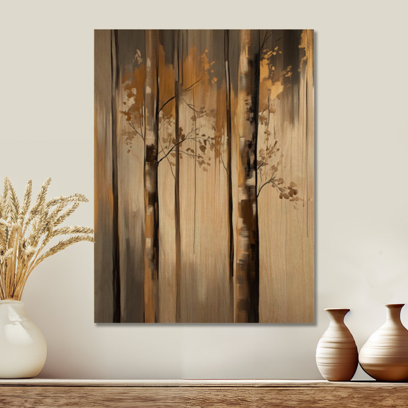 Burren II - forêt, art mural en bois, H 32 po x l 24 po, Rectangulaire
