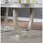 1Pc Dining Table W Leaf U-Trestle Base Mirror Insert Table Top Metallic Silver Dining Room