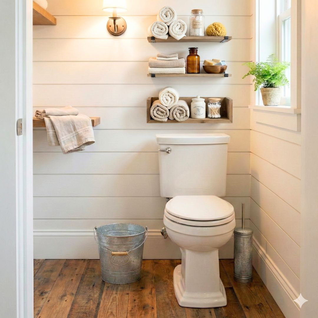 Jeromy Farmhouse Bathroom Accessory Set- Trash can, toilet brush Gracie Oaks 