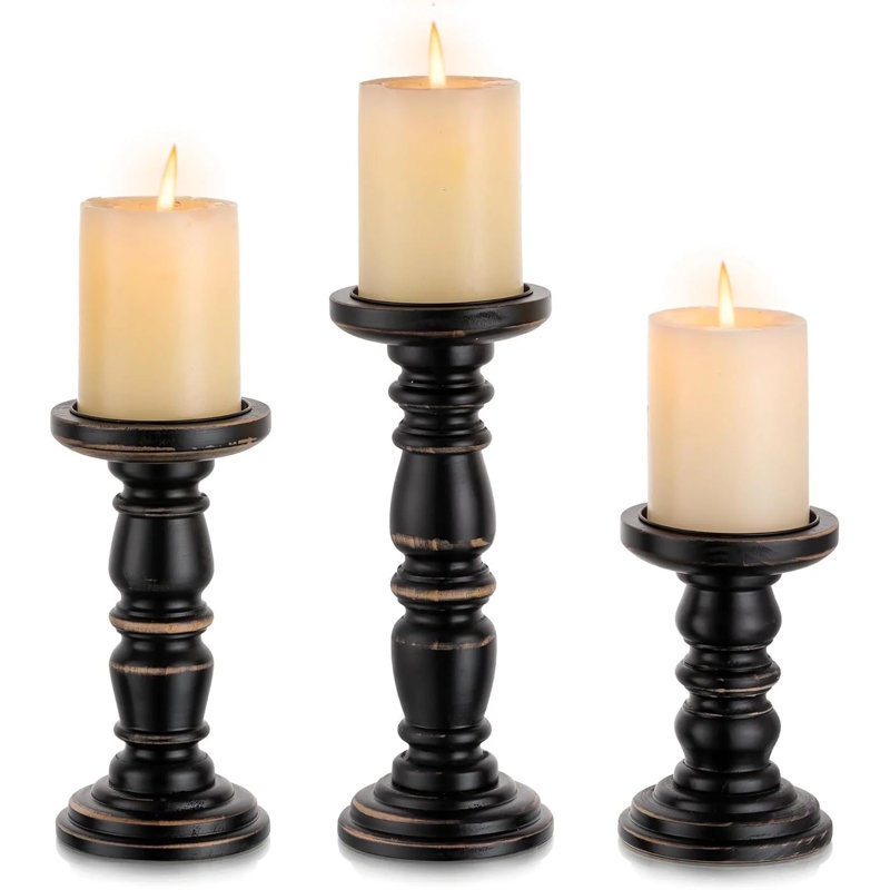 Wood Candle Holders