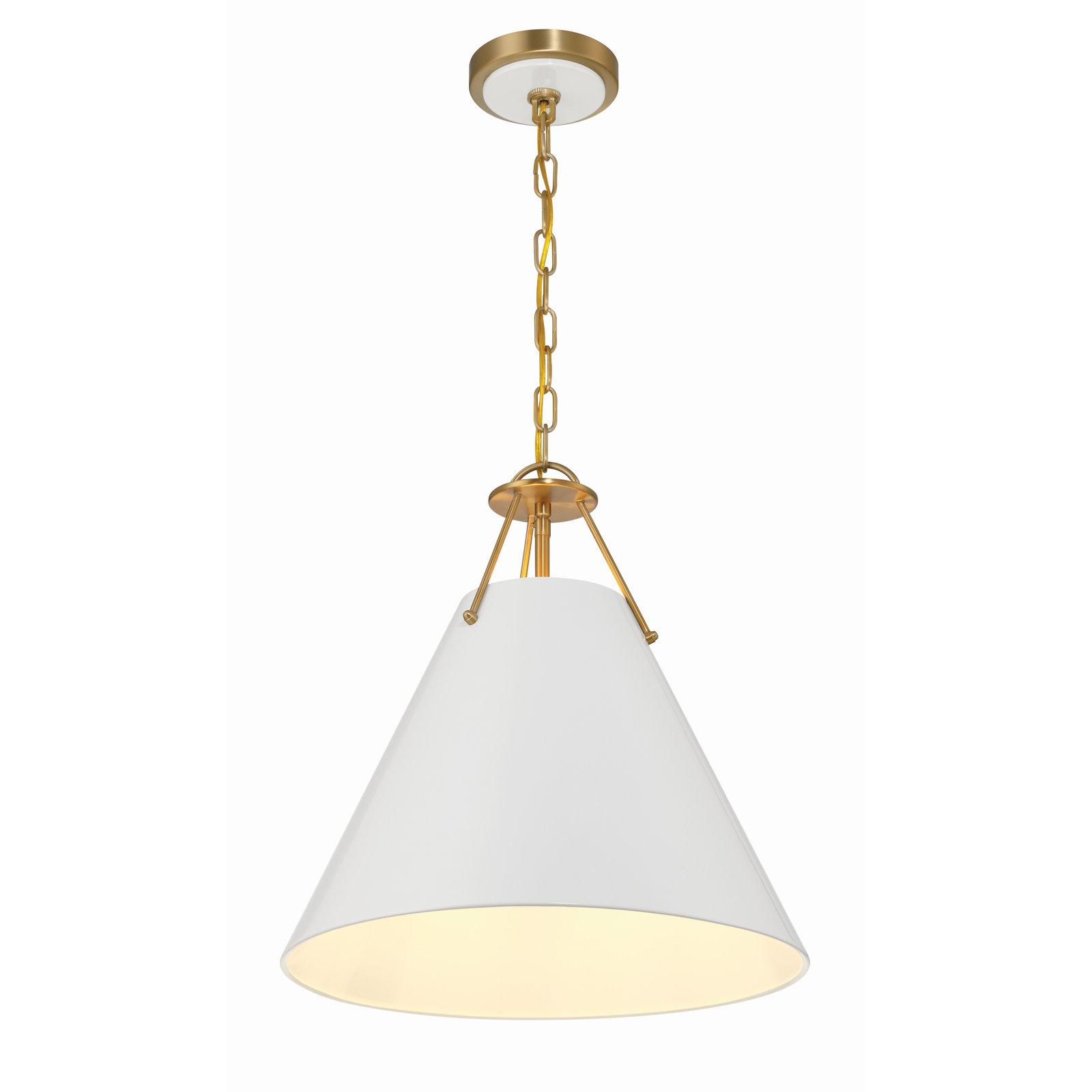Kinston Dimmable 3-Light Pendant, Gold, White