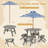Kids Wooden Table Set With Octagon Table 4 Stools & Removable Adjustable Umbrella Grey
