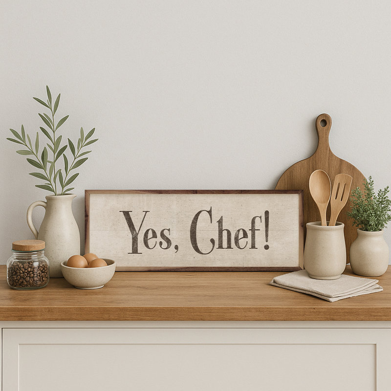 Oui chef, H 12 po x l 36 po