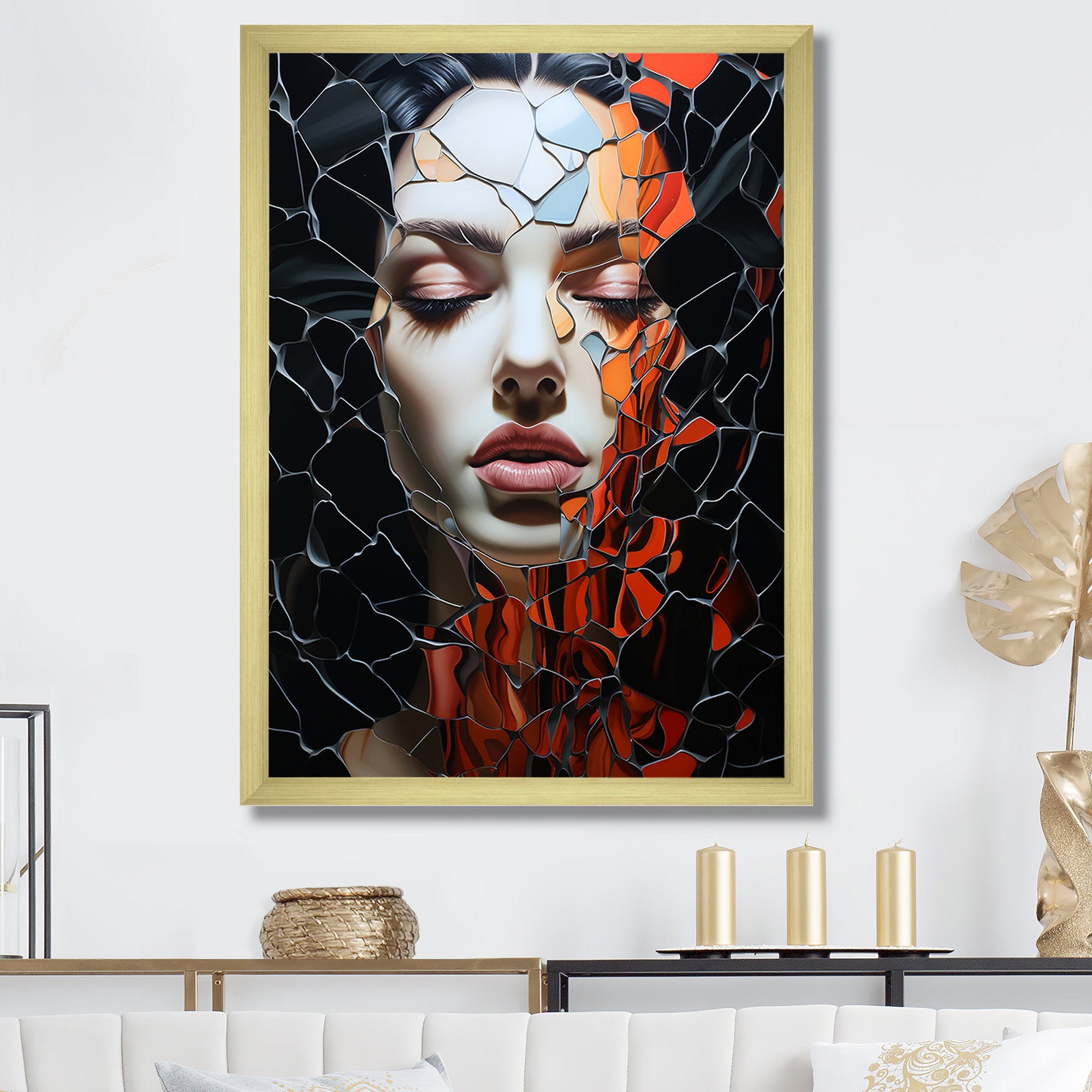 Mercer41 Volcano Rocks On Woman Portrait II - Fashion Woman Wall Art ...