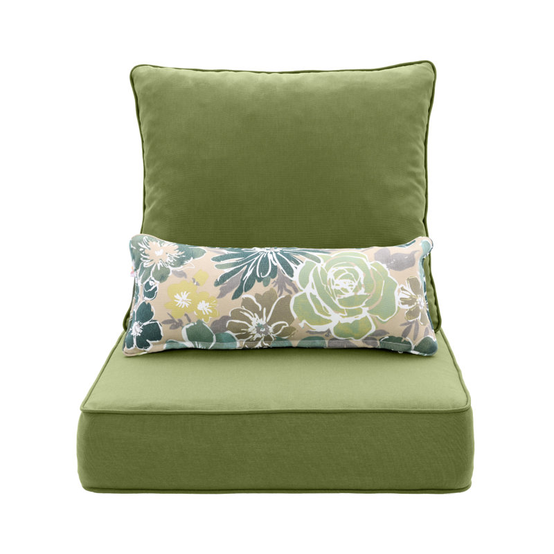  Outdoor Seat/Back Cushion, 24" W x 24" D, Green