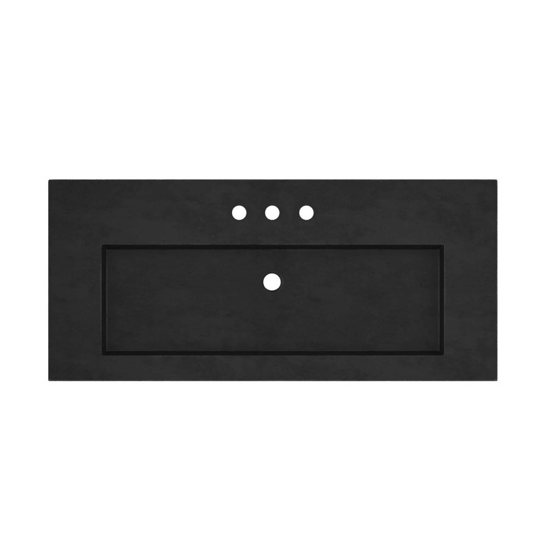 48" Capistrano Vanity Top With Integral Sink, Charcoal, 8" Centers