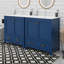 Ensemble de meuble-lavabo moderne 60 po - Lavabos doubles en céramique, tablette de rangement et tiroirs divisés, meuble-lavabo double spacieux-440151855