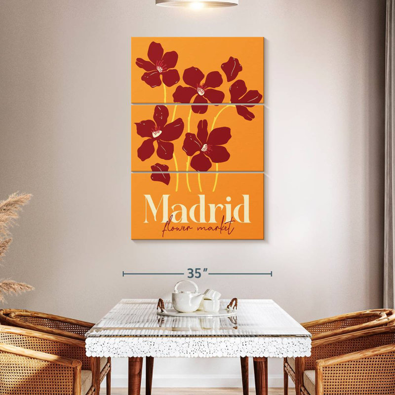 Affiche du marché aux fleurs Harnek Madrid, H 50 po x l 32 po