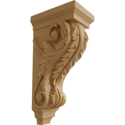 5"W x 7"D x 14"H Large Acanthus Wood Corbel, (6Pack)
