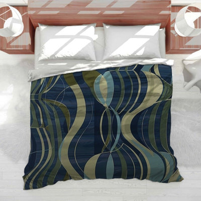 Édredon géométrique à motif de vagues ondulées