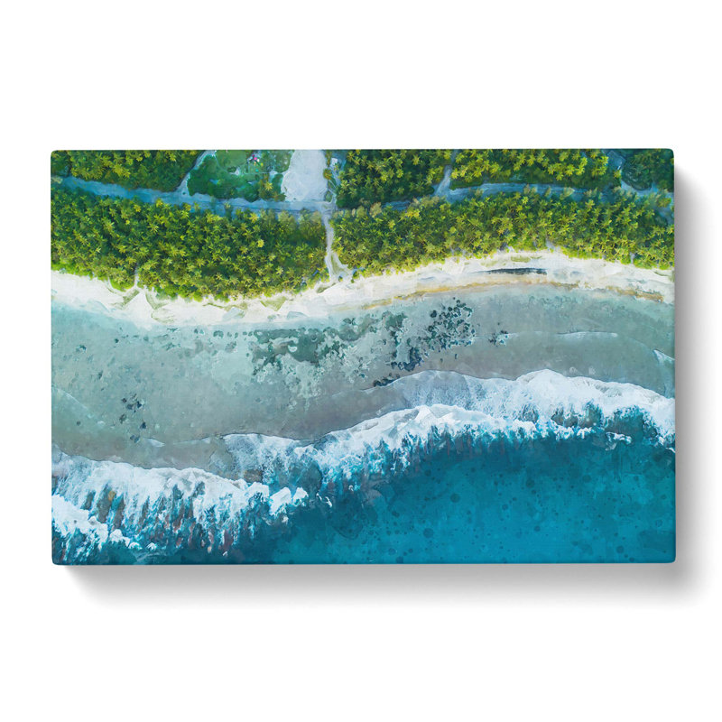 Over The Maldives - Wrapped Canvas Painting, 40cm H x 60cm W x 3cm D