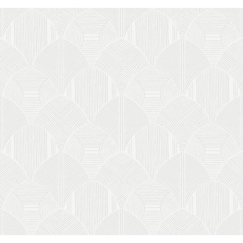 Meyberg Silver Geometric Wallpaper, White