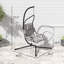 Balancelle suspendue, chaise hamac avec support et coussin de revêtement, avec structure en acier pour l'intérieur et l'extérieur