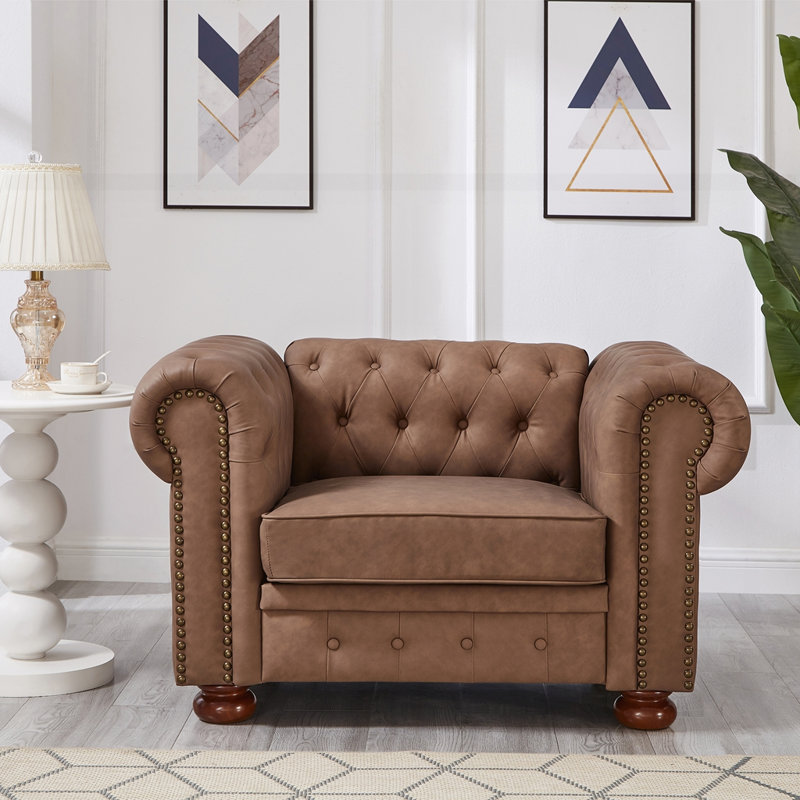 Fauteuil Chesterfield Classic, Brun