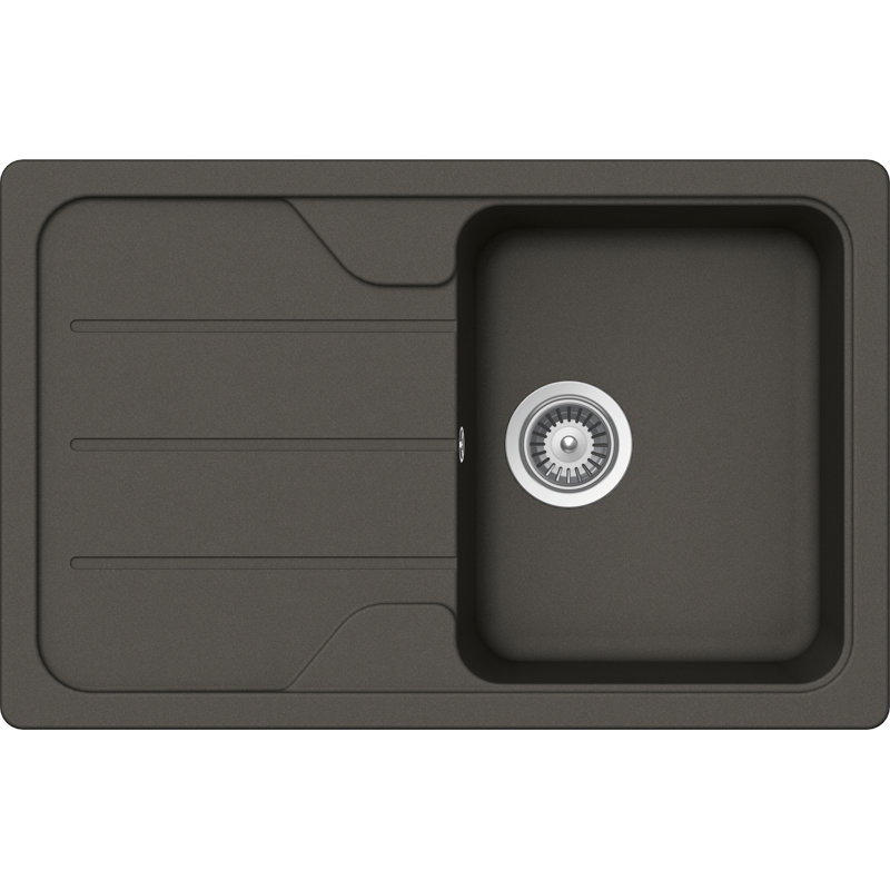 Schock Single Bowl Inset Kitchen Sink, Asphalt