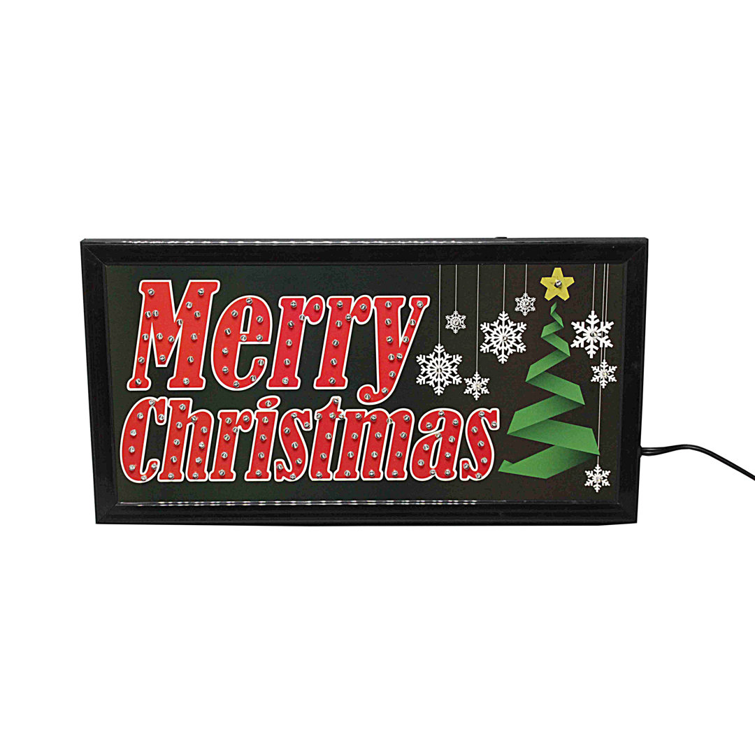 "Merry Christmas" Snowflake LED Animated Sign Home Decor Hanging Color Message Display The Holiday Aisle®