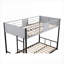 Lit superposé simple au-dessus d'un lit simple en métal, aucun sommier requis, réduction du bruit, capacité de 350 lb par lit, noir avec gris pour la chambre à coucher