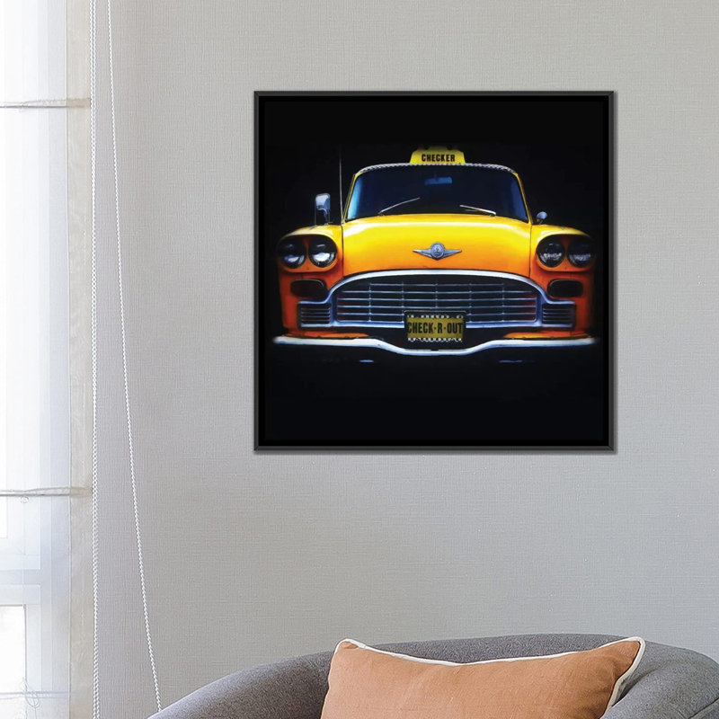 « check r out », impression sur toile, H 18 po x l 18 po x P 1,5 po, Toile avec cadre noir, Pas de tapis