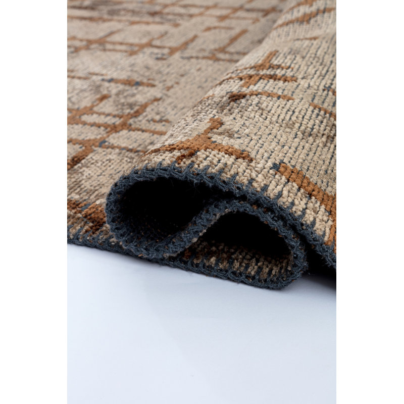 Rapture Brown/Tan Abstract Luxury Area Rug, Rectangle 7'10" x 11'2"