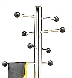 Demetris Metal Freestanding Coat Rack, Polished Chrome