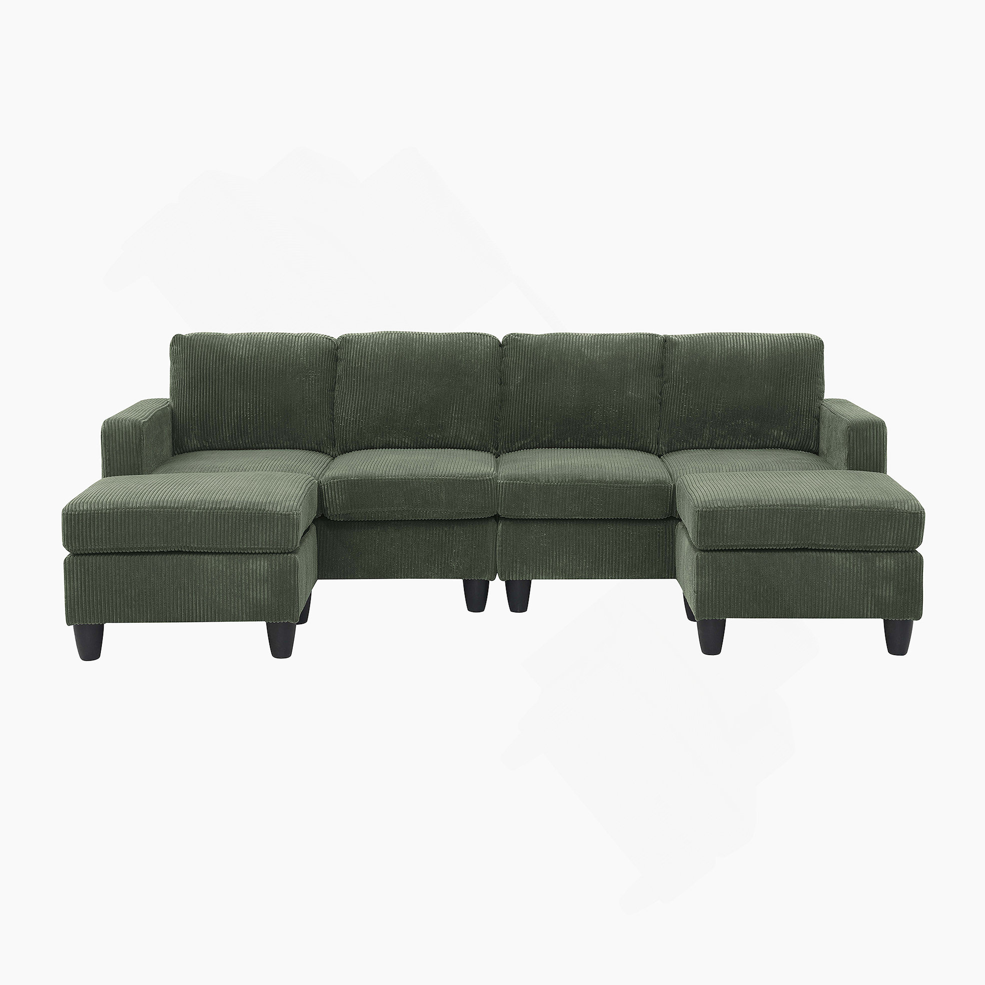 Latitude Run® Modular Corduroy Sectional Sofa With Ottoman For ...