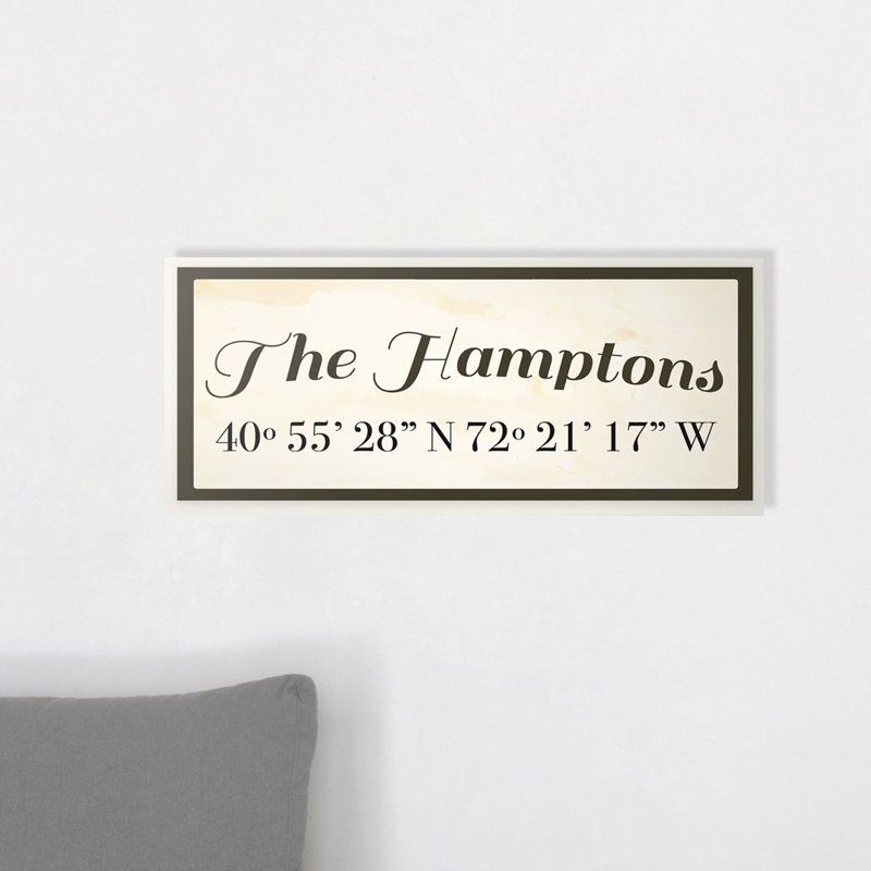 «The Hamptons» par Daphne Polselli, reproduction d'art textuel sur toile, H 7 po x l 17 po, Plaque murale