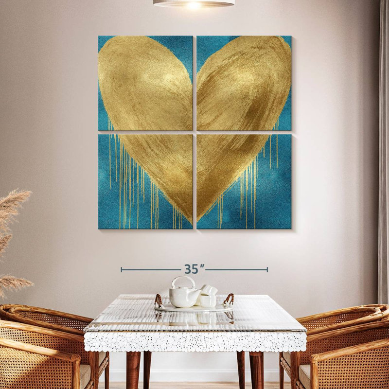 Hardie Big Hearted Gold sur turquoise