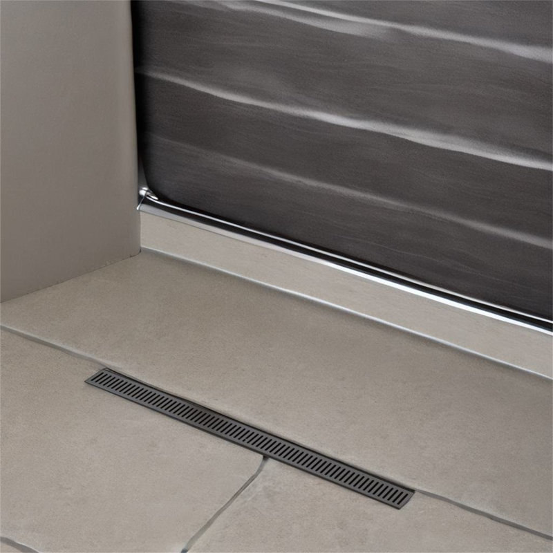 Drain de douche 28 po, Noir mat