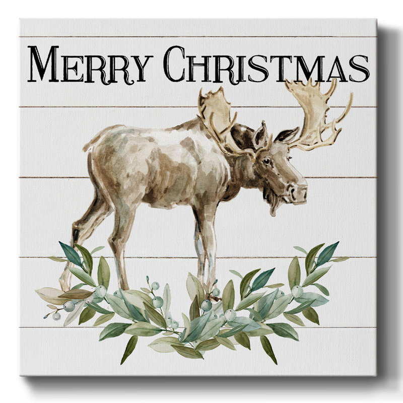 «Merry Christmas Moose», impression sur toile tendue, H 24 po x l 24 po x P 1,5 po