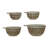 Stoneware Measuring Cups With Wax Relief Pattern, White, Set Of 4