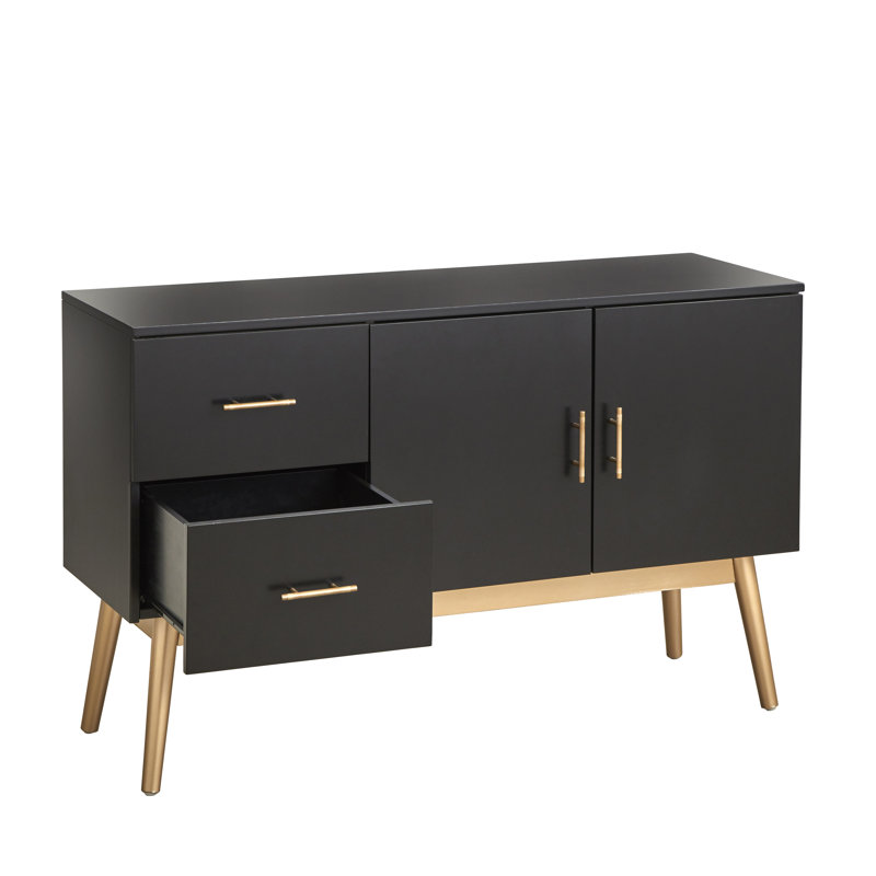 47.25'' Wide 2 Drawer Buffet Cabinet, Black